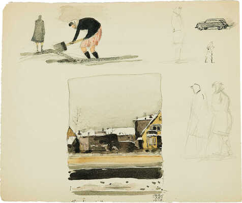 Митрохин Дмитрий Исидорович.  Лист с набросками